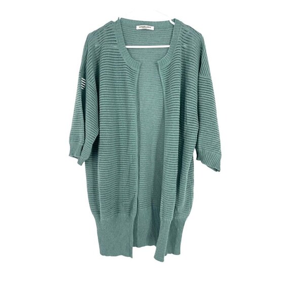 Lamberto Losani Ribbed Knit Duster Cardigan XL Quiet luxury innovative modern - Picture 1 of 4